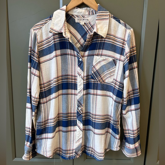 Idyllwind Blue Cream Longsleeve Lightweight Plaid Pearl Snap Western Top - Picture 2 of 9